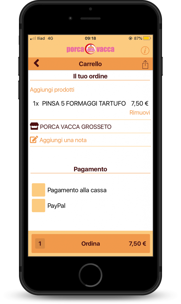 App per ordinazioni